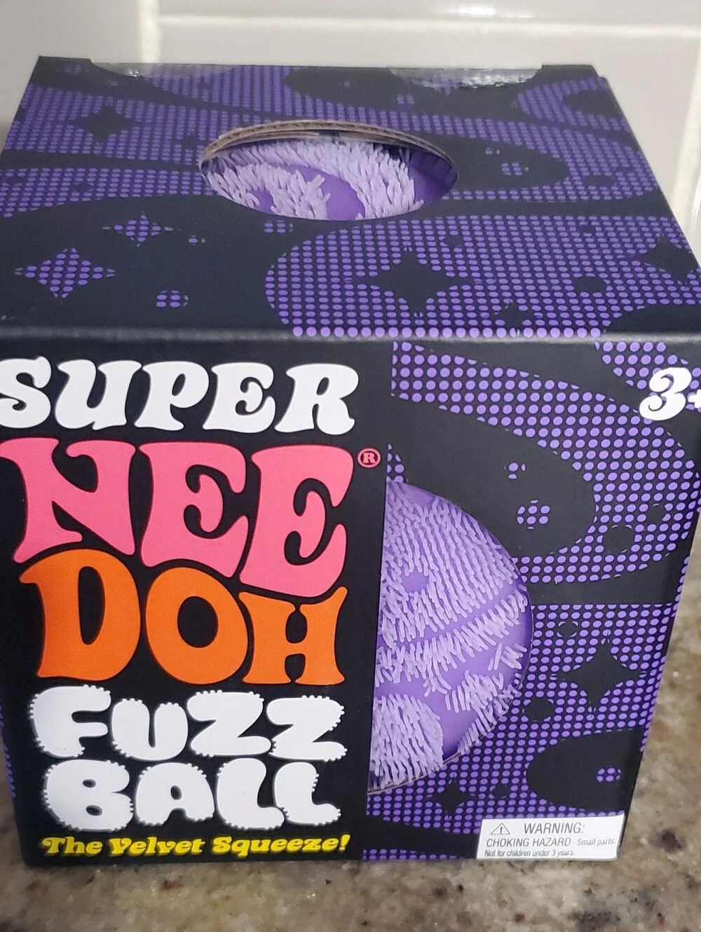 SUPER Nee Doh Fuzz Ball - Purple Stress Ball | New In Sealed Box
